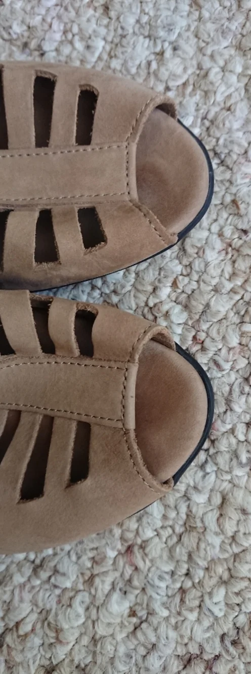 Arche Enexor Cutout Slingback brown suede leather Mid-Heel Sandals size 7.5